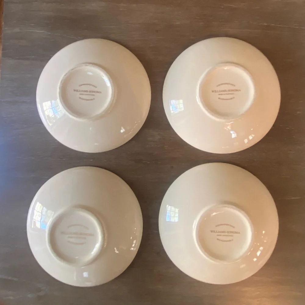 Williams Sonoma Les Legumes Appetizer Dipping Plates (4) 6” Portugal